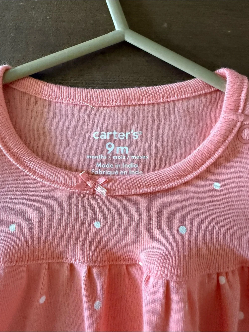 NWT Carter's Pink Polka Dot Heart Pocket Romper
